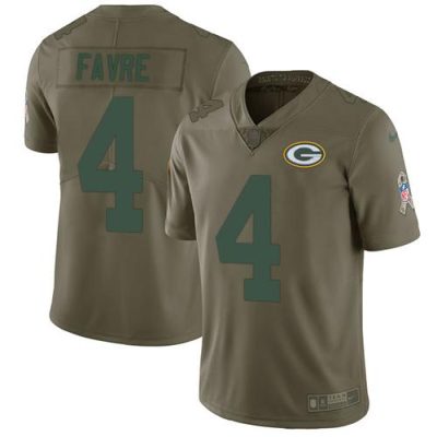 Nike Green Bay Packers #4 Brett Favre Olive Stitched Limited 2017 Salute To Service Jersey