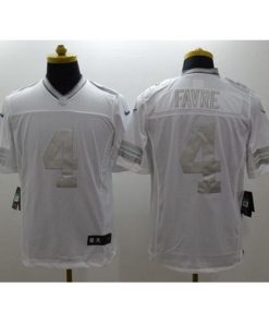 Nike Green Bay Packers #4 Brett Favre White Stitched Limited Platinum Jersey