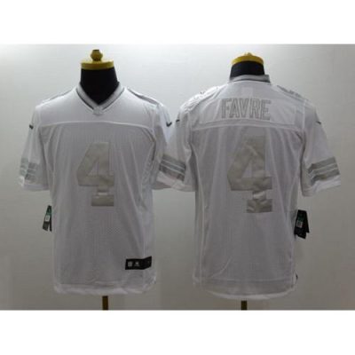 Nike Green Bay Packers #4 Brett Favre White Stitched Limited Platinum Jersey