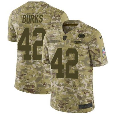 Nike Green Bay Packers #42 Oren Burks Camo Stitched Limited 2018 Salute To Service Jersey