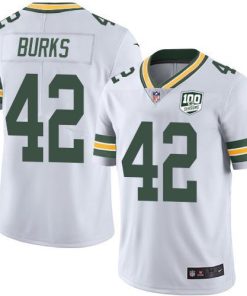 Nike Green Bay Packers #42 Oren Burks White 100th Season Stitched Vapor Untouchable Limited Jersey