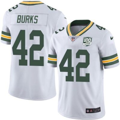 Nike Green Bay Packers #42 Oren Burks White 100th Season Stitched Vapor Untouchable Limited Jersey