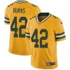 Nike Green Bay Packers #42 Oren Burks Yellow Stitched Limited Rush Jersey
