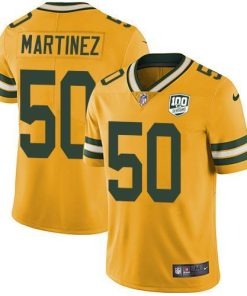 Nike Green Bay Packers #50 Blake Martinez Yellow 100th Season Stitched Limited Rush Jersey