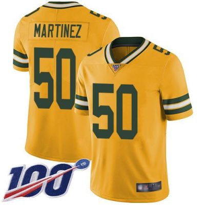 Nike Green Bay Packers #50 Blake Martinez Yellow Stitched Limited Rush 100th Season Jersey
