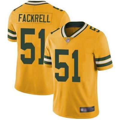 Nike Green Bay Packers #51 Kyler Fackrell Yellow Stitched Limited Rush Jersey
