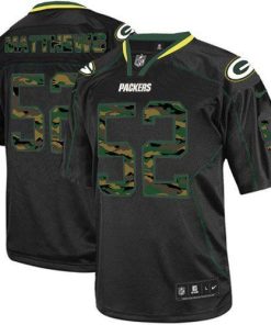 Nike Green Bay Packers #52 Clay Matthews Black Stitched Elite Camo Fashion Jersey