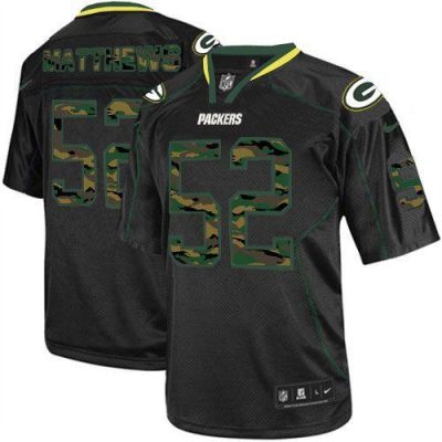 Nike Green Bay Packers #52 Clay Matthews Black Stitched Elite Camo Fashion Jersey