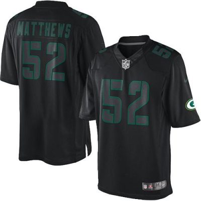 Nike Green Bay Packers #52 Clay Matthews Black Stitched Impact Limited Jersey