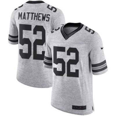 Nike Green Bay Packers #52 Clay Matthews Gray Stitched Limited Gridiron Gray II Jersey