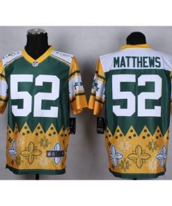 Nike Green Bay Packers #52 Clay Matthews Green Stitched Elite Noble Fashion Jersey