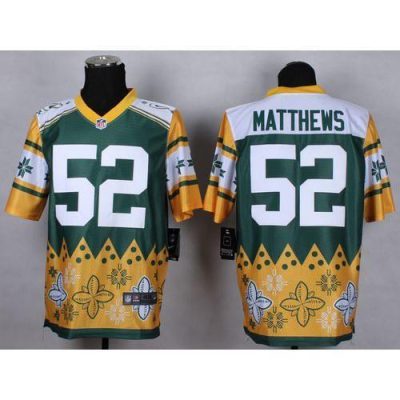 Nike Green Bay Packers #52 Clay Matthews Green Stitched Elite Noble Fashion Jersey