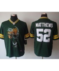 Nike Green Bay Packers #52 Clay Matthews Green Team Color Stitched Helmet Tri-Blend Limited Jersey