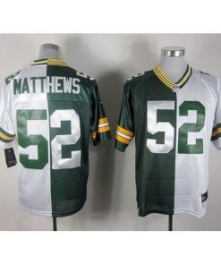 Nike Green Bay Packers #52 Clay Matthews Green/White Stitched Elite Split Jersey
