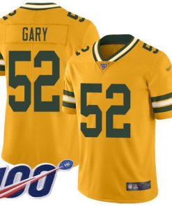 Nike Green Bay Packers #52 Rashan Gary Gold Stitched Limited Inverted Legend 100th Season Jersey