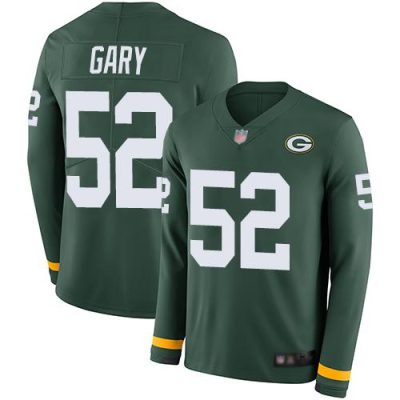 Nike Green Bay Packers #52 Rashan Gary Green Team Color Stitched Limited Therma Long Sleeve Jersey