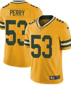 Nike Green Bay Packers #53 Nick Perry Yellow Stitched Limited Rush Jersey