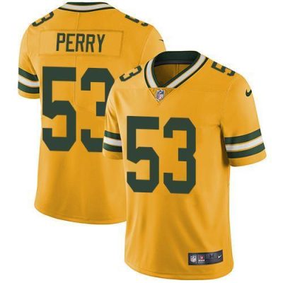 Nike Green Bay Packers #53 Nick Perry Yellow Stitched Limited Rush Jersey