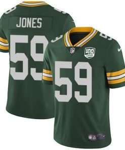 Nike Green Bay Packers #59 Markus Jones Green Team Color 100th Season Stitched Vapor Untouchable Limited Jersey
