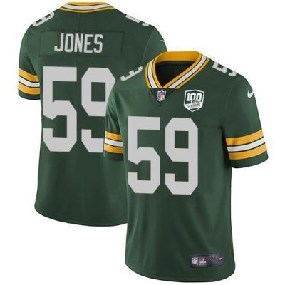 Nike Green Bay Packers #59 Markus Jones Green Team Color 100th Season Stitched Vapor Untouchable Limited Jersey