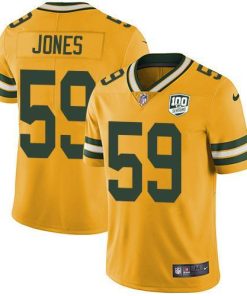Nike Green Bay Packers #59 Markus Jones Yellow 100th Season Stitched Limited Rush Jersey