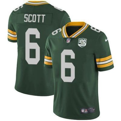 Nike Green Bay Packers #6 JK Scott Green Team Color 100th Season Stitched Vapor Untouchable Limited Jersey