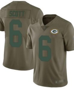 Nike Green Bay Packers #6 JK Scott Olive Stitched Limited 2017 Salute To Service Jersey