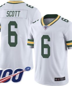Nike Green Bay Packers #6 JK Scott White Stitched 100th Season Vapor Limited Jersey