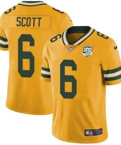 Nike Green Bay Packers #6 JK Scott Yellow 100th Season Stitched Limited Rush Jersey