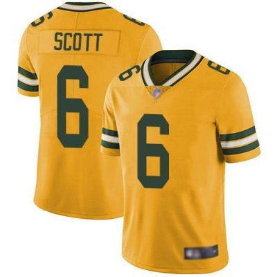 Nike Green Bay Packers #6 JK Scott Yellow Stitched Limited Rush Jersey