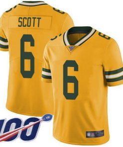 Nike Green Bay Packers #6 JK Scott Yellow Stitched Limited Rush 100th Season Jersey