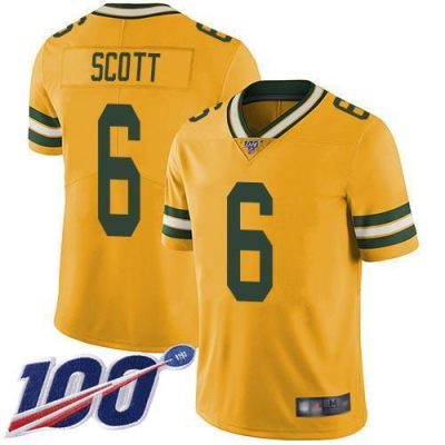 Nike Green Bay Packers #6 JK Scott Yellow Stitched Limited Rush 100th Season Jersey