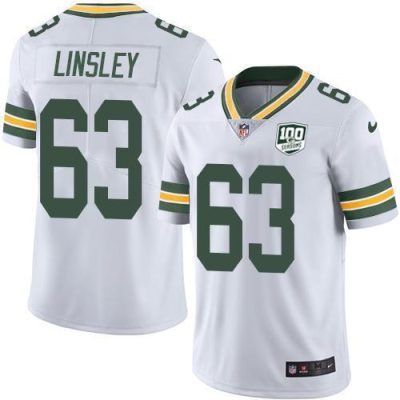 Nike Green Bay Packers #63 Corey Linsley White 100th Season Stitched Vapor Untouchable Limited Jersey