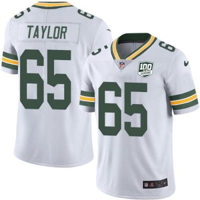 Nike Green Bay Packers #65 Lane Taylor White 100th Season Stitched Vapor Untouchable Limited Jersey