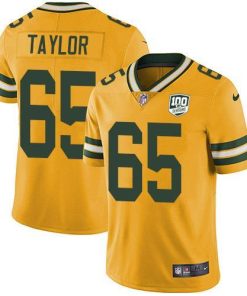 Nike Green Bay Packers #65 Lane Taylor Yellow 100th Season Stitched Limited Rush Jersey