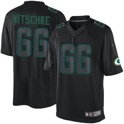 Nike Green Bay Packers #66 Ray Nitschke Black Stitched Impact Limited Jersey