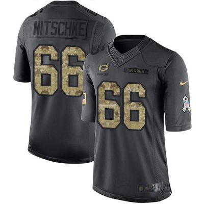 Nike Green Bay Packers #66 Ray Nitschke Black Stitched Limited 2016 Salute To Service Jersey