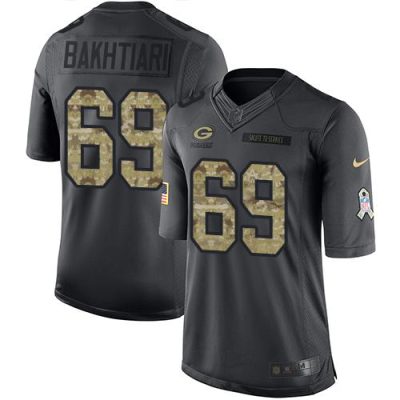 Nike Green Bay Packers #69 David Bakhtiari Black Stitched Limited 2016 Salute To Service Jersey