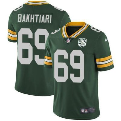 Nike Green Bay Packers #69 David Bakhtiari Green Team Color 100th Season Stitched Vapor Untouchable Limited Jersey