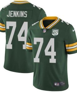 Nike Green Bay Packers #74 Elgton Jenkins Green Team Color 100th Season Stitched Vapor Untouchable Limited Jersey