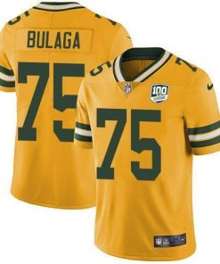 Nike Green Bay Packers #75 Bryan Bulaga Yellow 100th Season Stitched Limited Rush Jersey