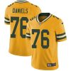 Nike Green Bay Packers #76 Mike Daniels Yellow Stitched Limited Rush Jersey