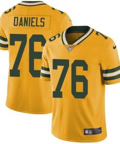 Nike Green Bay Packers #76 Mike Daniels Yellow Stitched Limited Rush Jersey