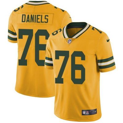 Nike Green Bay Packers #76 Mike Daniels Yellow Stitched Limited Rush Jersey