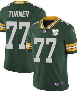 Nike Green Bay Packers #77 Billy Turner Green Team Color 100th Season Stitched Vapor Untouchable Limited Jersey
