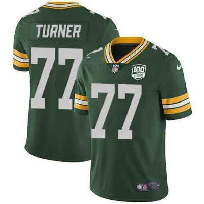 Nike Green Bay Packers #77 Billy Turner Green Team Color 100th Season Stitched Vapor Untouchable Limited Jersey