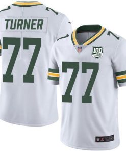 Nike Green Bay Packers #77 Billy Turner White 100th Season Stitched Vapor Untouchable Limited Jersey