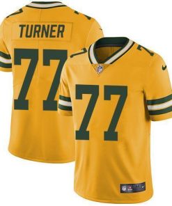 Nike Green Bay Packers #77 Billy Turner Yellow Stitched Limited Rush Jersey