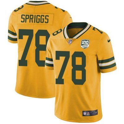 Nike Green Bay Packers #78 Jason Spriggs Yellow 100th Season Stitched Limited Rush Jersey