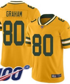 Nike Green Bay Packers #80 Jimmy Graham Gold Stitched Limited Inverted Legend 100th Season Jersey